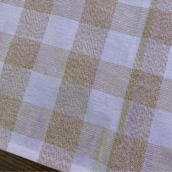 4 pack 20X20" Kitchen plaid towels gold ivory rustic shimmer metallic copper - Picture 8 of 10
